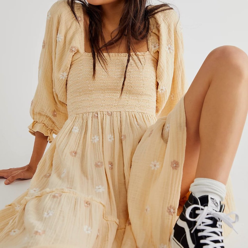 Free People Dahlia Embroidered Maxi Dress